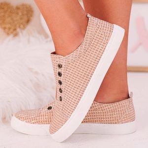 SPARKLY SLIP ON SNEAKERS (ROSE GOLD)